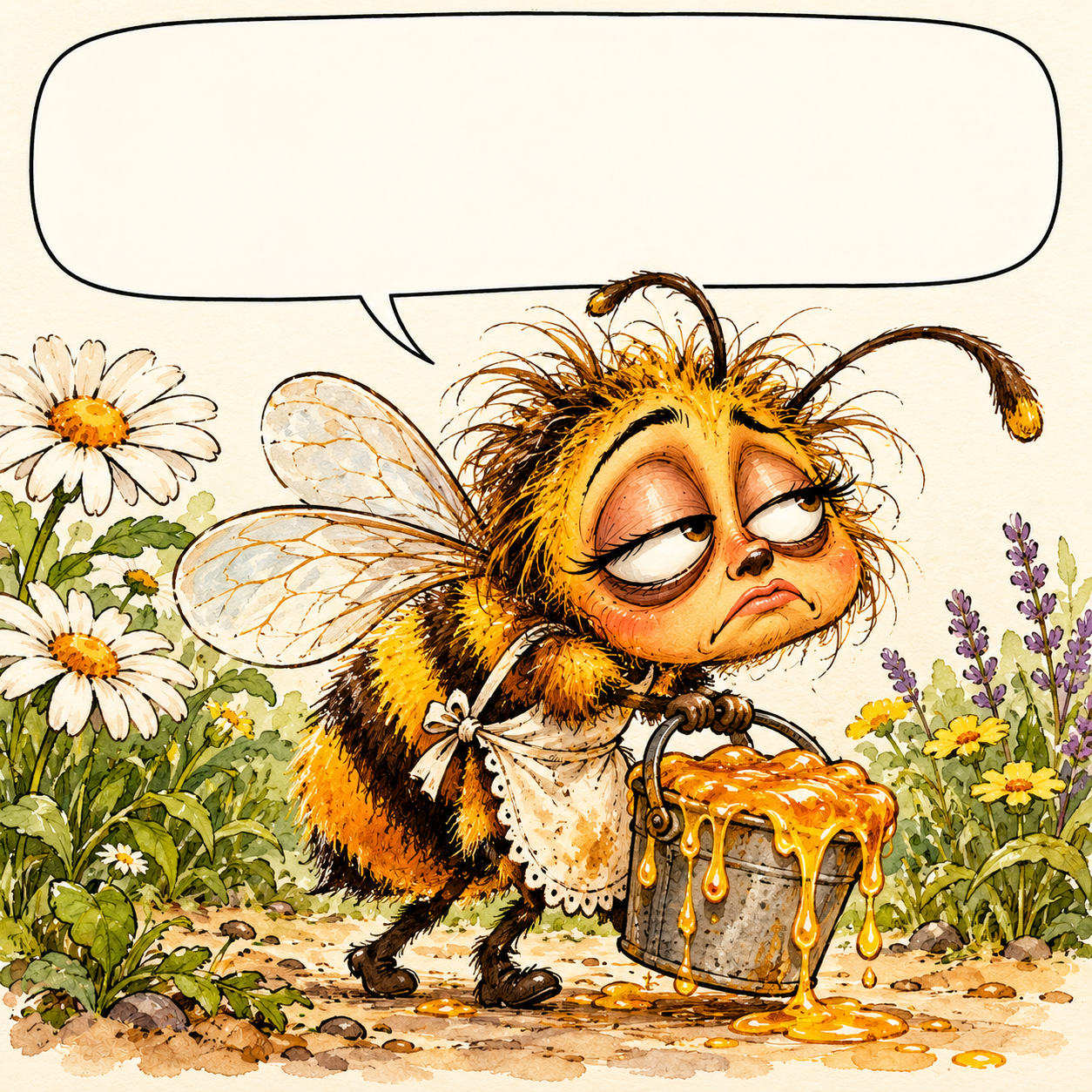 Everyone enjoys the honey. Nobody comes to help.