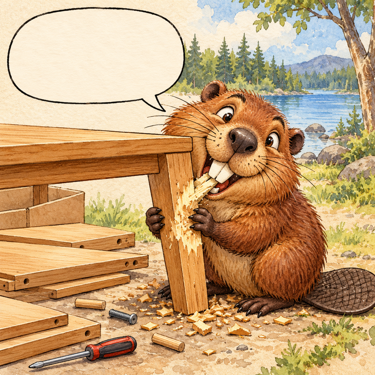I assemble furniture. I eat the spare parts.