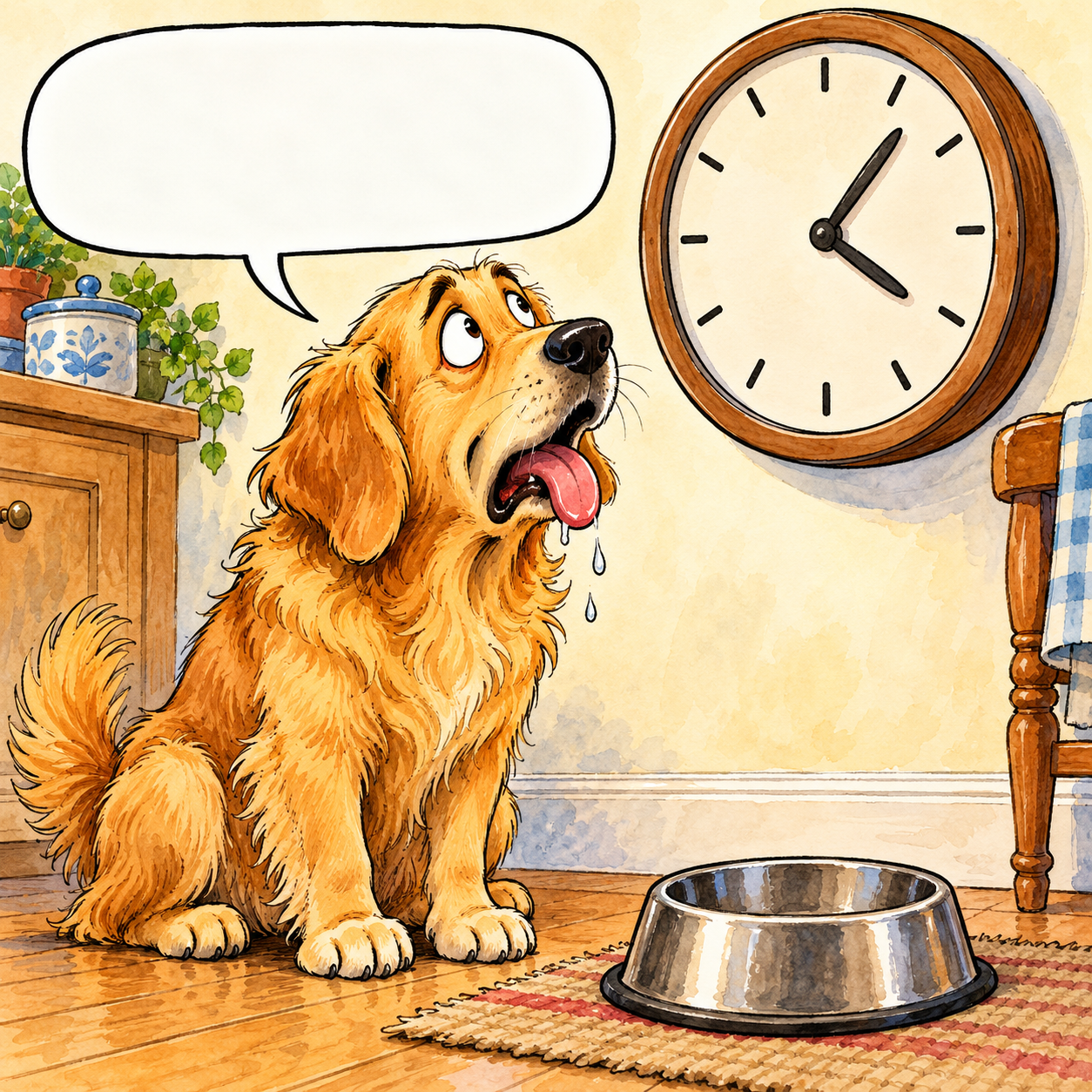 Mi perro sabe la hora de comer. Las otras veintitrés horas también.