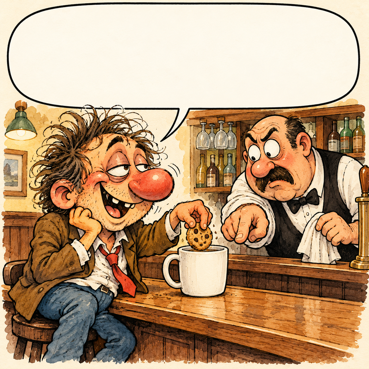 The coffee isn’t missing. I’m dry-dunking my biscuit!