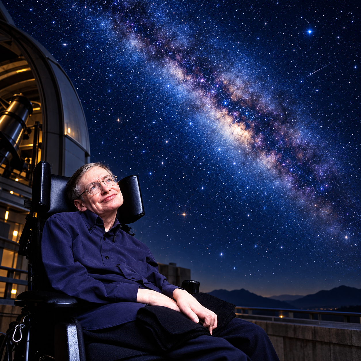 Remember to look up at the stars and not down at your feet. Try to make sense of what you see and wonder about what makes the universe exist. Be curious. However difficult life may seem, there is always something you can do and succeed at. It matters that you don't just give up. — Stephen Hawking