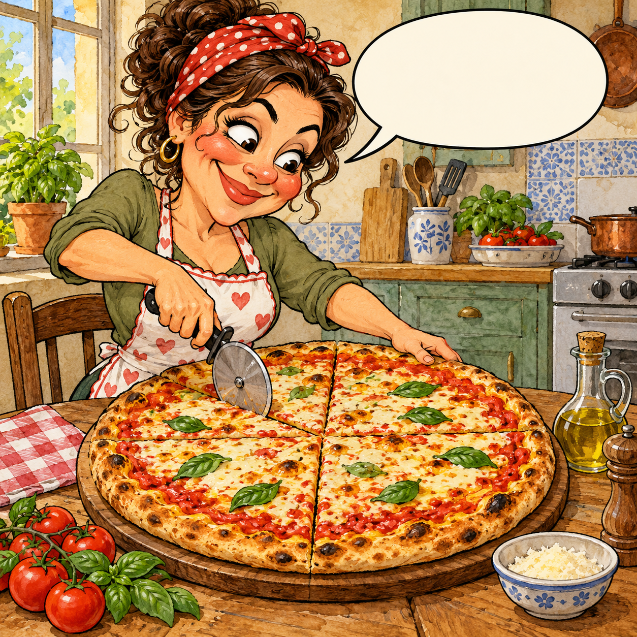 I cut it into four. Eight slices seemed like too much.