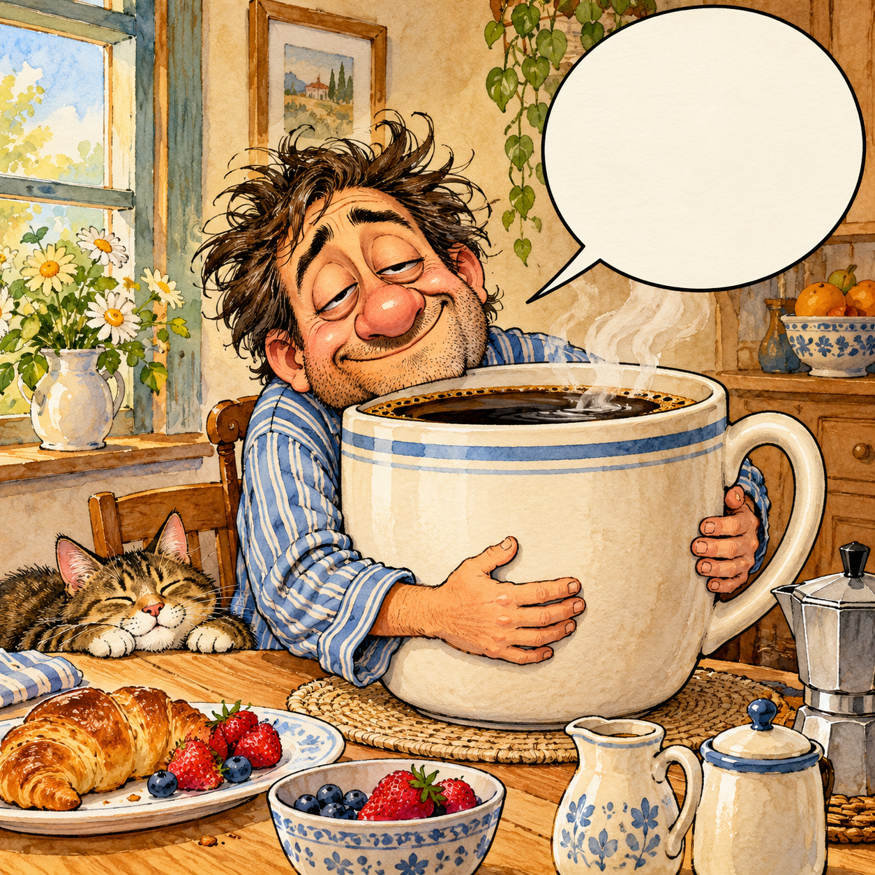 One cup a day. Nobody said what size.