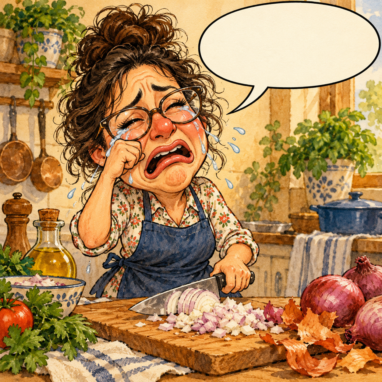 I'm not sad. This onion tells very moving stories.