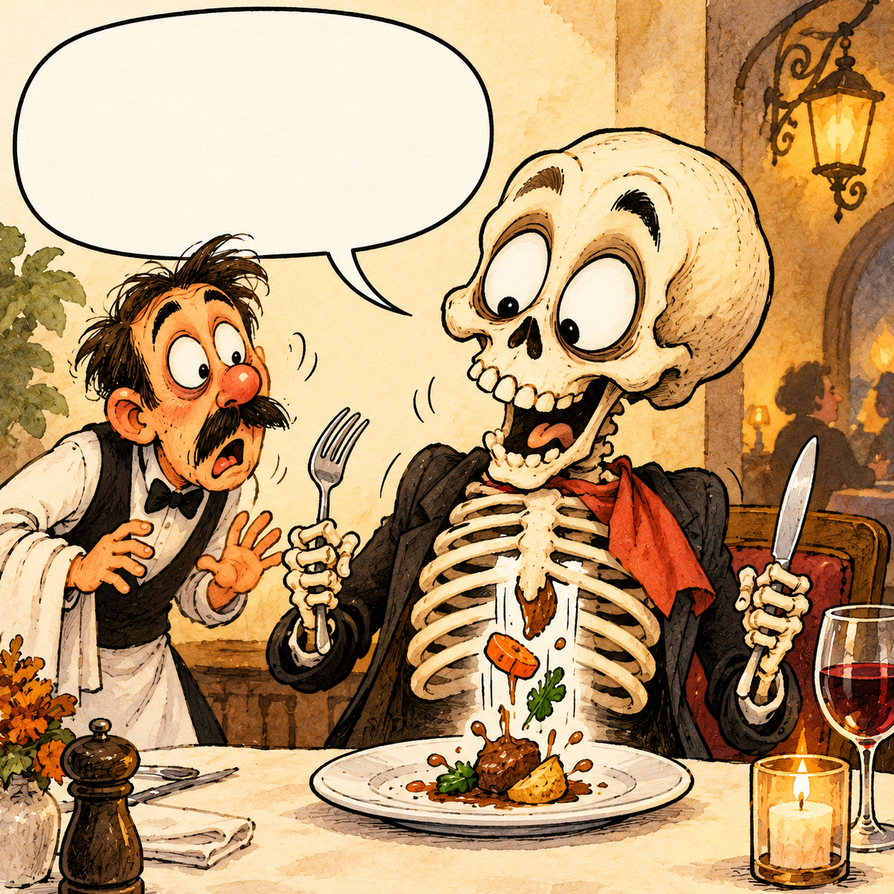 Dinner was great. It went right through my ribs.