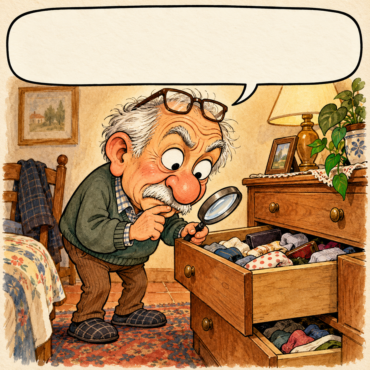 I'm looking for my glasses so I can look for my glasses.