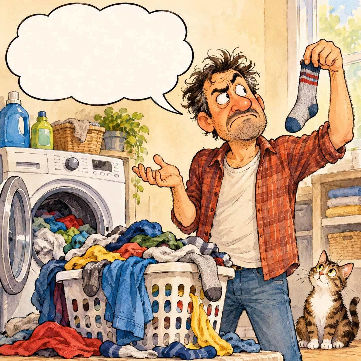 The washer returns everything clean, except the sock's partner.