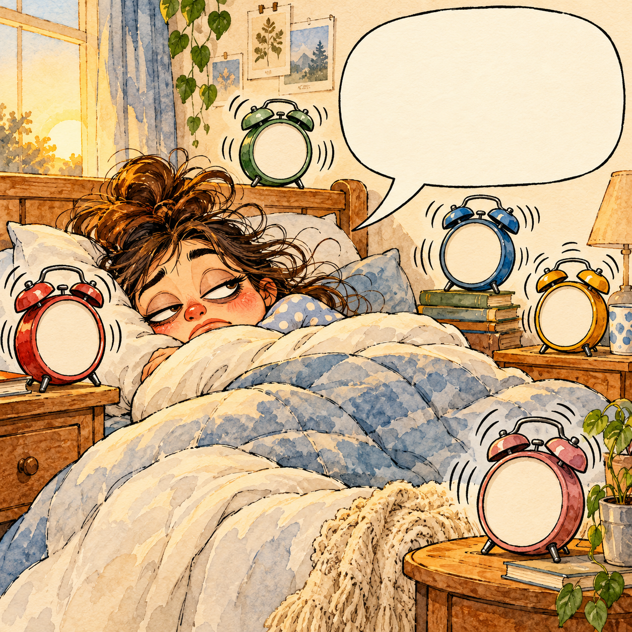 I set five alarms. They all worked; I didn't.