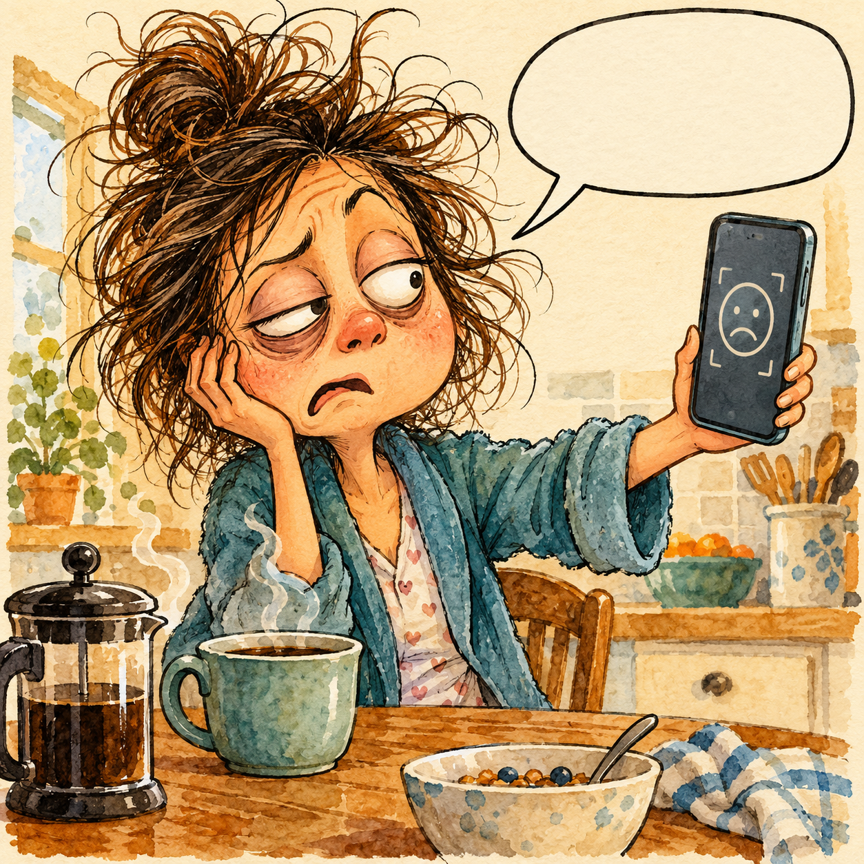My phone doesn't recognize my face before coffee. Neither do I.
