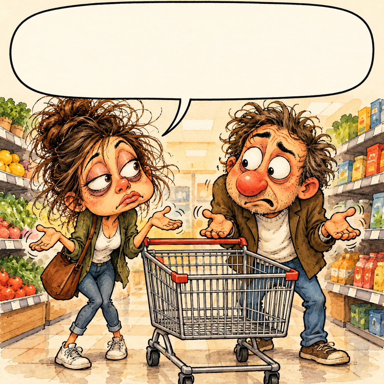 We made the shopping list together. We forgot to bring it together too.