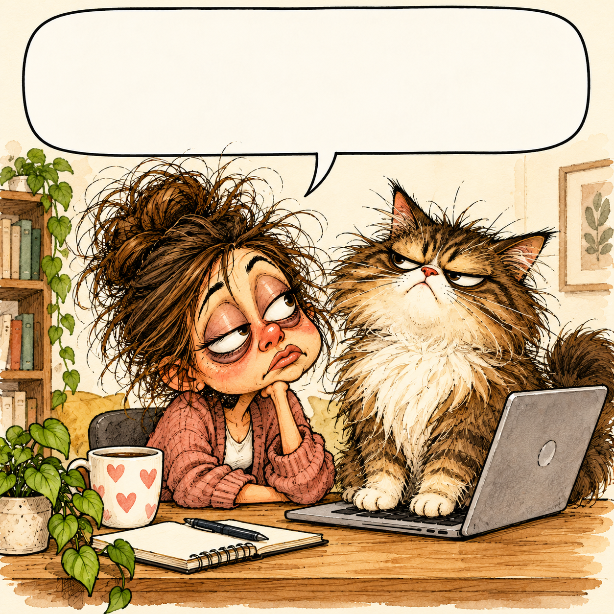 Trabajo desde casa. Mi gato es el supervisor.
