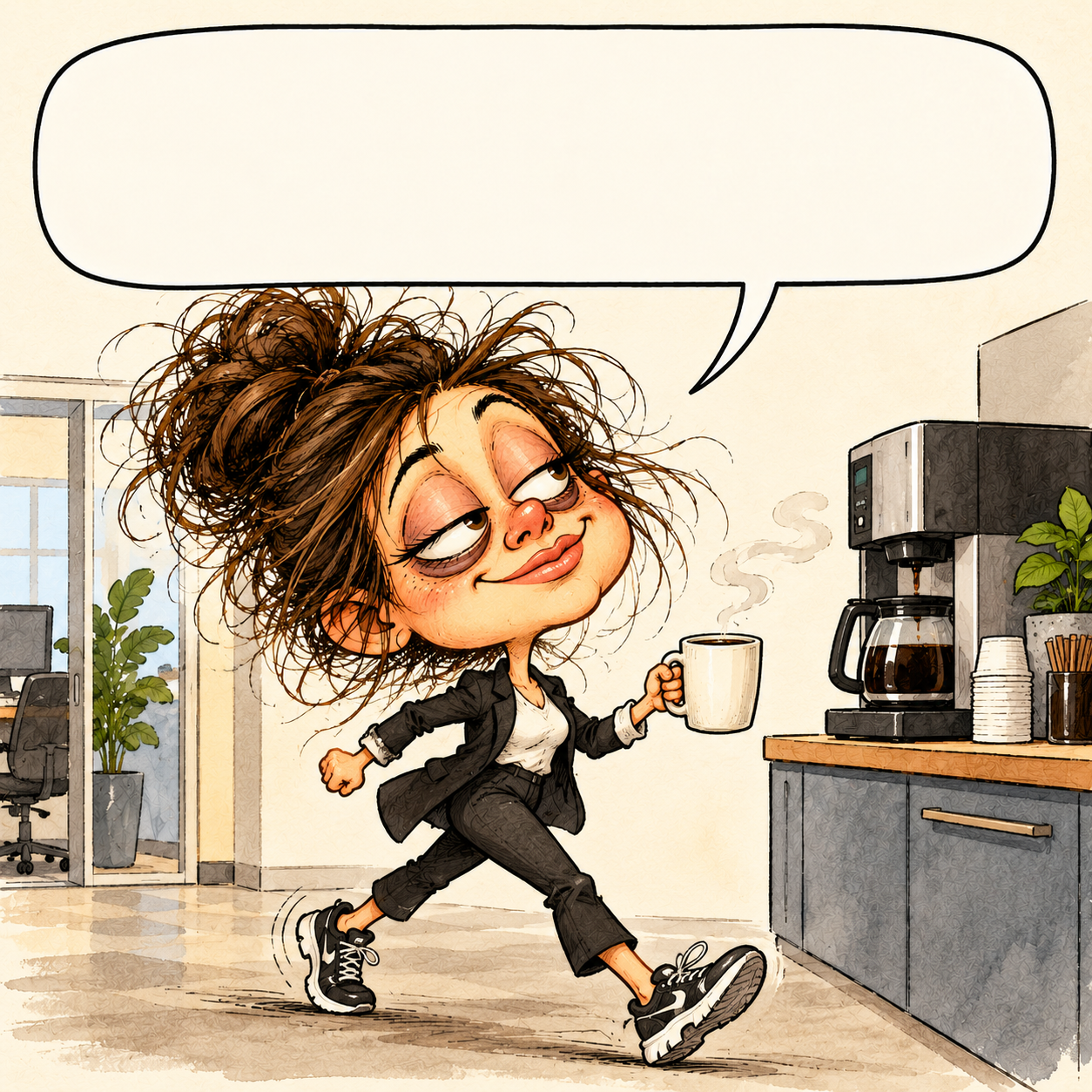I'm taking an active break: walking to the coffee machine.
