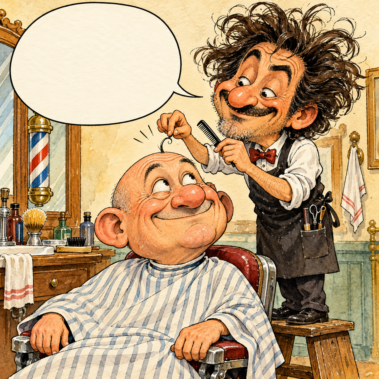 Not much hair. Lots of responsibility.