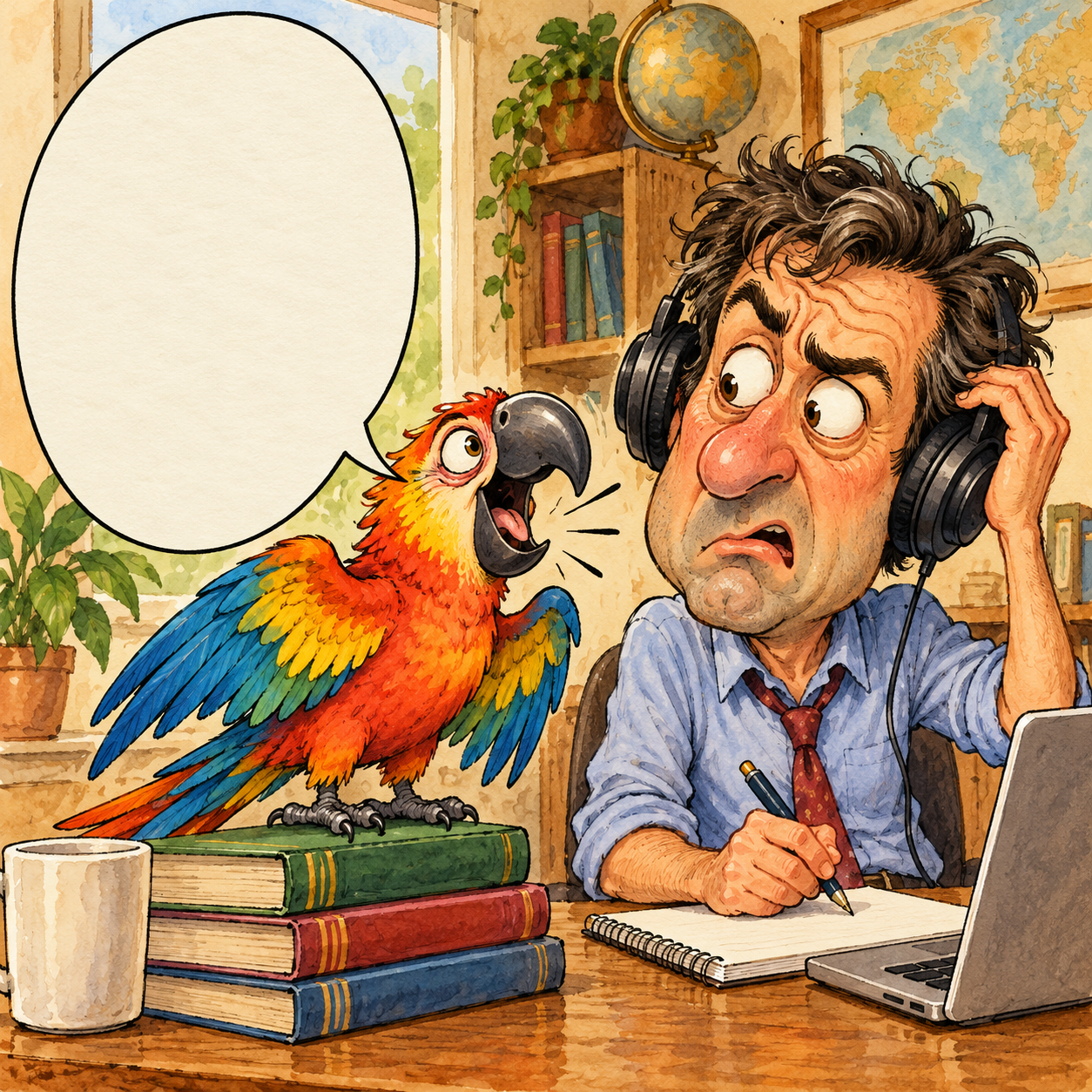 I translate five languages. The boss's is still pending.